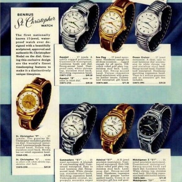 1957 St. Christopher Protect Us Benrus 10kt rolled Gold Watch - Selling As Is - Picture 13 of 13